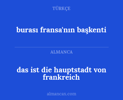 das ist die hauptstadt von frankreich - burası fransa'nın başkenti