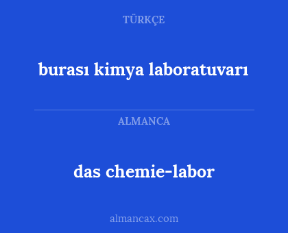 burası kimya laboratuvarı - das chemie-labor