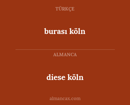 burası köln - diese köln