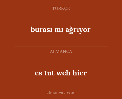 burası mı ağrıyor - es tut weh hier