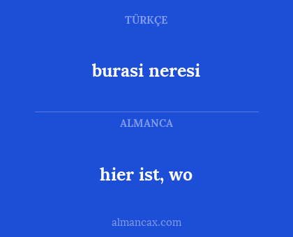 burasi neresi - hier ist, wo