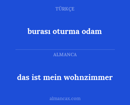 das ist mein wohnzimmer - burası oturma odam