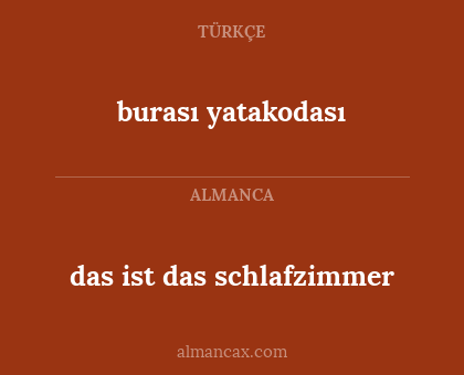 das ist das schlafzimmer - burası yatakodası