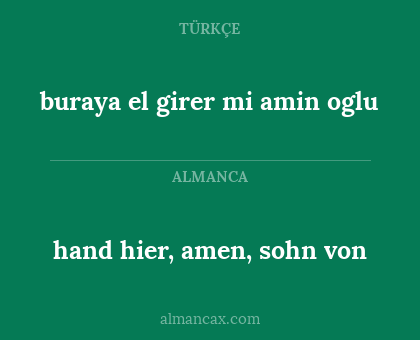 hand hier, amen, sohn von - buraya el girer mi amin oglu