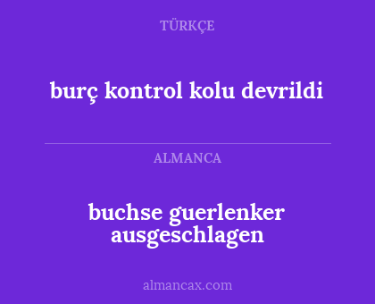 burç kontrol kolu devrildi - buchse guerlenker ausgeschlagen