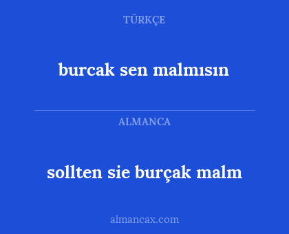 burcak sen malmısın - sollten sie burçak malm