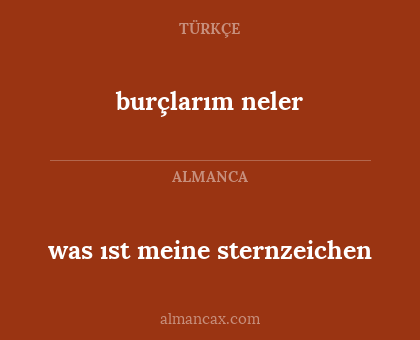 was ıst meine sternzeichen - burçlarım neler