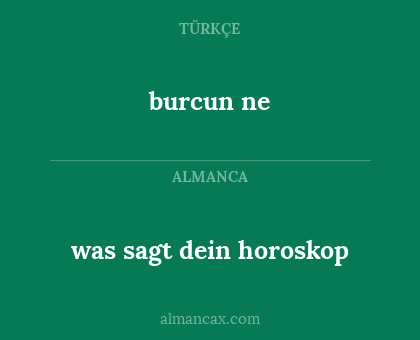 was sagt dein horoskop - burcun ne