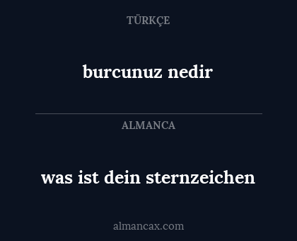 burcunuz nedir - was ist dein sternzeichen