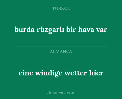 eine windige wetter hier - burda rüzgarlı bir hava var