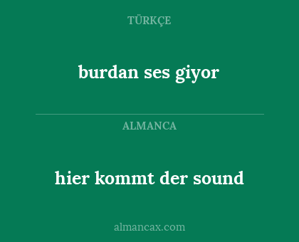 hier kommt der sound - burdan ses giyor