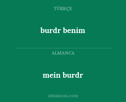 burdr benim - mein burdr