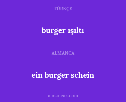 ein burger schein - burger ışıltı