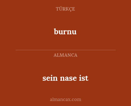 burnu - sein nase ist