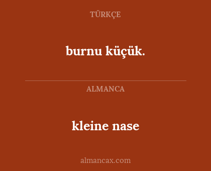 burnu küçük. - kleine nase