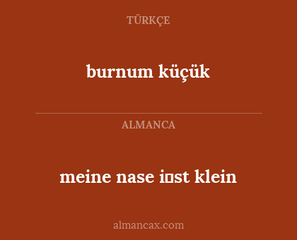 burnum küçük - meine nase i̇st klein