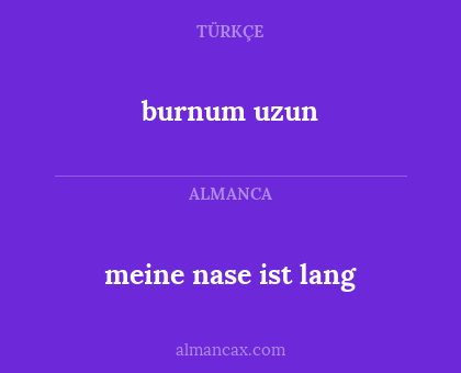 meine nase ist lang - burnum uzun