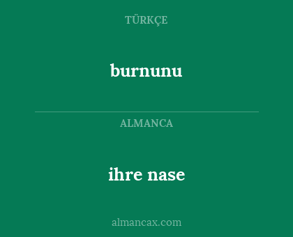 ihre nase - burnunu
