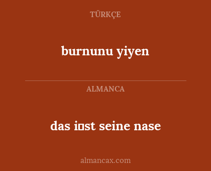 das i̇st seine nase - burnunu yiyen