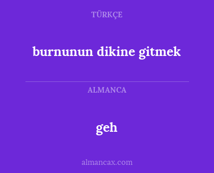 geh - burnunun dikine gitmek