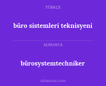bürosystemtechniker - büro sistemleri teknisyeni