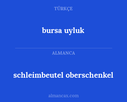bursa uyluk - schleimbeutel oberschenkel