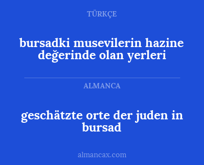bursadki musevilerin hazine değerinde olan yerleri - geschätzte orte der juden in bursad