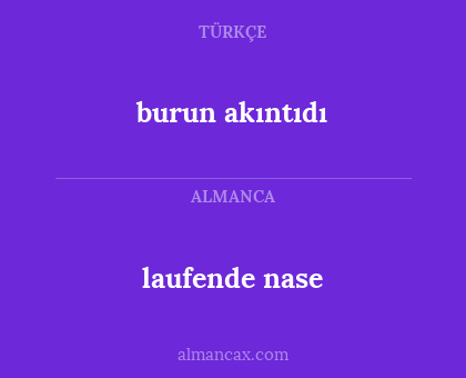 burun akıntıdı - laufende nase