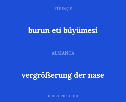 vergrößerung der nase - burun eti büyümesi