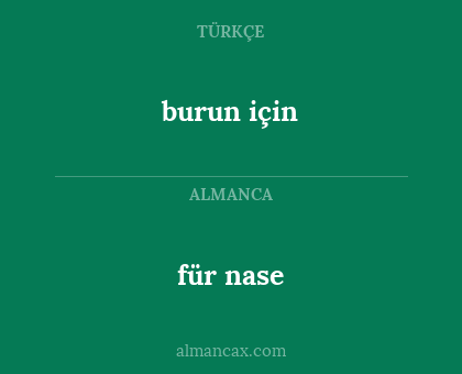 für nase - burun için