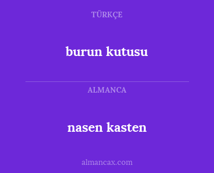 nasen kasten - burun kutusu