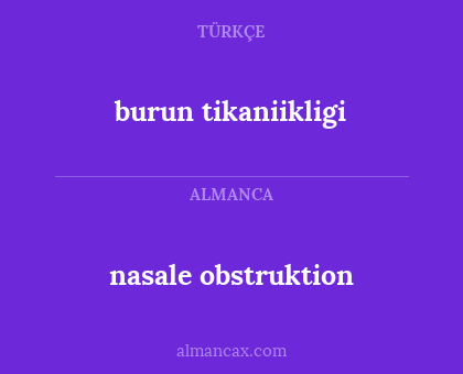 nasale obstruktion - burun tikaniikligi