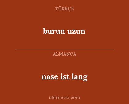 burun uzun - nase ist lang