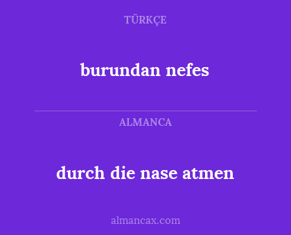 durch die nase atmen - burundan nefes