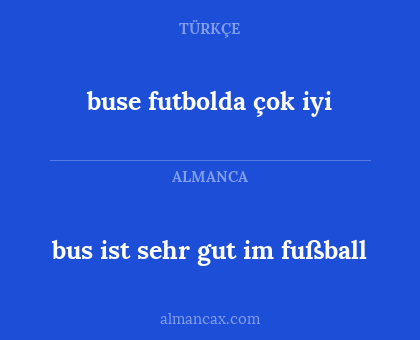 buse futbolda çok iyi - bus ist sehr gut im fußball