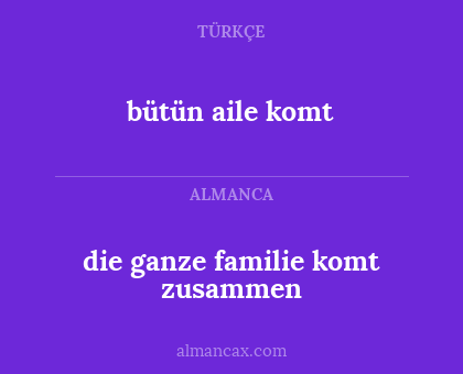 bütün aile komt - die ganze familie komt zusammen