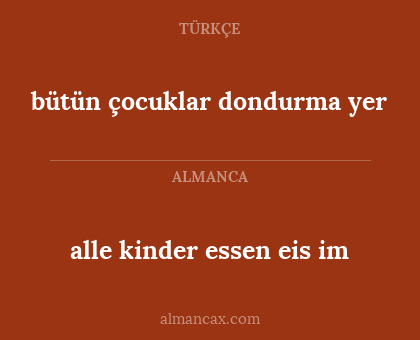 alle kinder essen eis im - bütün çocuklar dondurma yer