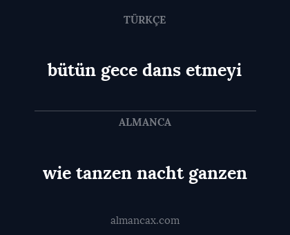 wie tanzen nacht ganzen - bütün gece dans etmeyi