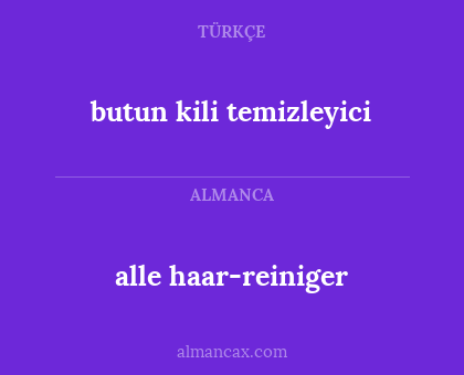 alle haar-reiniger - butun kili temizleyici