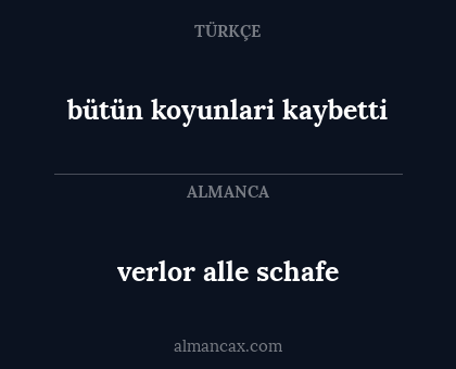 verlor alle schafe - bütün koyunlari kaybetti