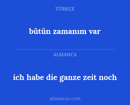 bütün zamanım var - ich habe die ganze zeit noch