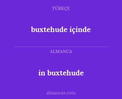 in buxtehude - buxtehude içinde