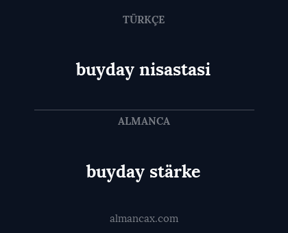 buyday stärke - buyday nisastasi