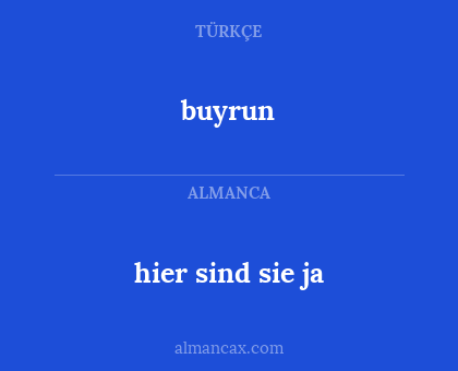 hier sind sie ja - buyrun