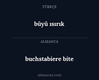 buchstabiere bite - büyü ısırık
