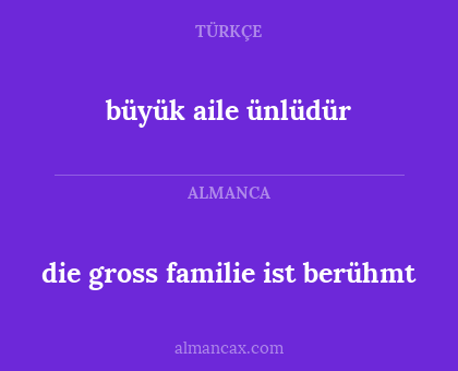 büyük aile ünlüdür - die gross familie ist berühmt
