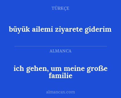 büyük ailemi ziyarete giderim - ich gehen, um meine große familie
