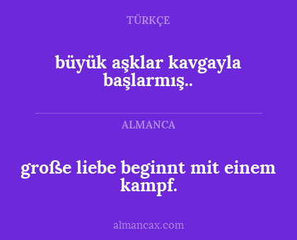 große liebe beginnt mit einem kampf. - büyük aşklar kavgayla başlarmış..