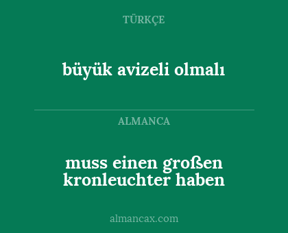 muss einen großen kronleuchter haben - büyük avizeli olmalı