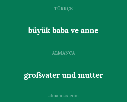 großvater und mutter - büyük baba ve anne